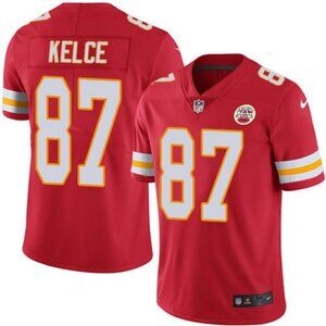 TRAVIS KELCE 87 - KANSAS CITY CHIEFS RED STITCHED FOOTBALL JERSEY